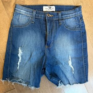 4/$20 Hammer Jeans Distressed Denim Stretch High Rise Shorts Made in USA size S